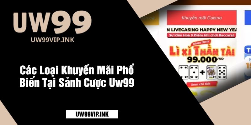 Các Loại Khuyến Mãi Phổ Biến Tại Sảnh Cược Uw99